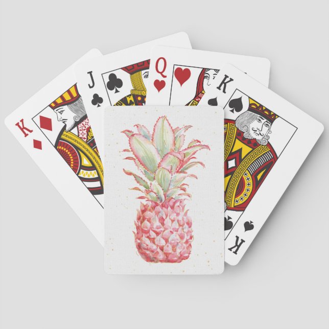 Tropical | Pink Pineapple Playing Cards (Back)