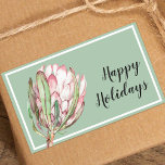 Tropical Pink Protea Floral on Mint Sticker<br><div class="desc">A beautiful hand painted watercolor pink protea floral blossom on a mint green background, these RECTANGLE stickers are beautiful for your invitation envelopes, party favours, gift packaging and more. CHANGE the background colour to anything! ALL SHAPES done for you in our store as well as MATCHING items --> http://bit.ly/2TLWeM5 <--...</div>