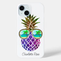 Tropical pink purple pineapple