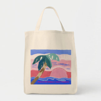 Tropical Pink Sunrise Organic Grocery Bag