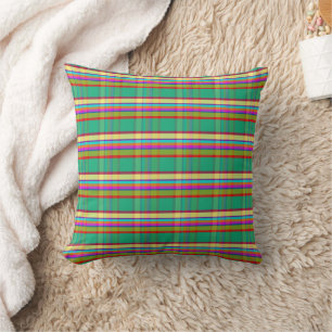 Tropical Plaid FAITT Throw Pillow