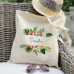 Tropical Plam Floral Bridesmaid Personalized Tote Bag<br><div class="desc">Clicking “Personalize this template” will allow you to customize further. You can change the font size,  font colour and more! Be sure to check out 1000  matching items in our shop :)</div>