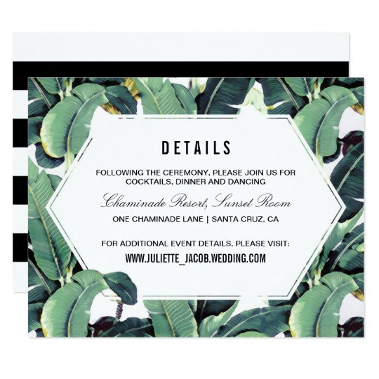Tropical Plantation Reception Information Card