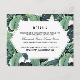 Tropical Plantation Reception Information Card