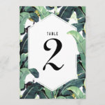 Tropical Plantation Wedding Table Number Card<br><div class="desc">Glamourous banana leaves adorn this modern wedding table number card. Enter our shop for coordinating items:</div>