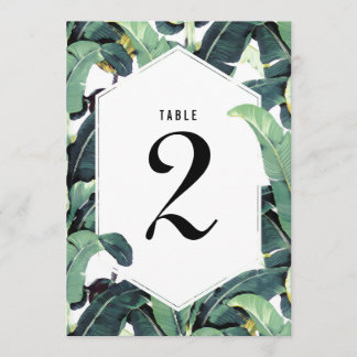 Tropical Plantation Wedding Table Number Card