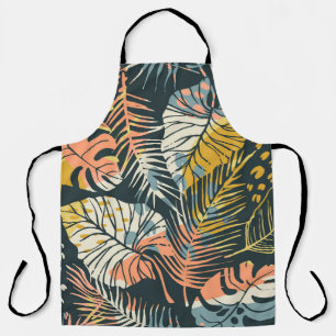 Tropical plants: abstract artistic pattern. apron