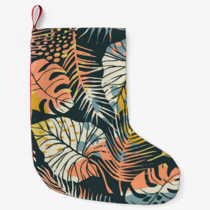 Tropical plants: abstract artistic pattern. small christmas stocking