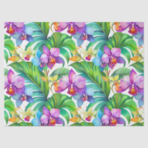 Tropical plants and flowers pattern tissue paper