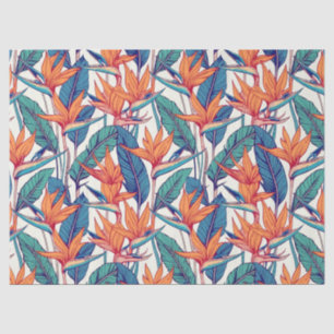Tropical plants and flowers pattern tissue paper