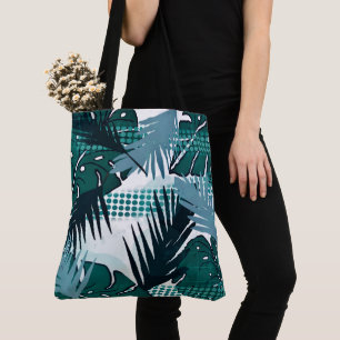 Tropical Plants, Botanical Print Shopping / Beach Tote Bag