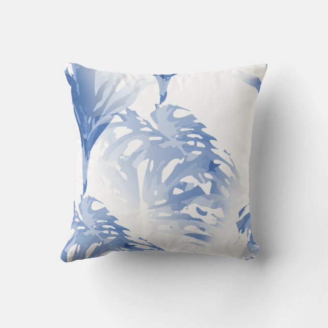 Tropical Plants Botanical Throw Pillow (Back)
