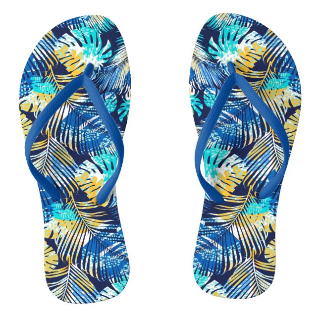 Tropical Plants Flip Flops (Footbed)