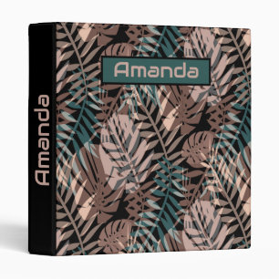 Tropical plants, jungle, tropics , beige ,leaves binder