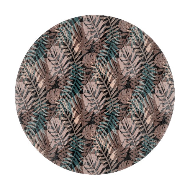 Tropical plants, jungle, tropics , beige ,leaves  cutting board (Front)