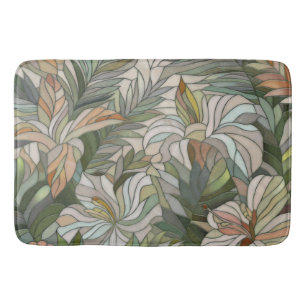 Tropical plants Mosaic Digital Art Bath Mat