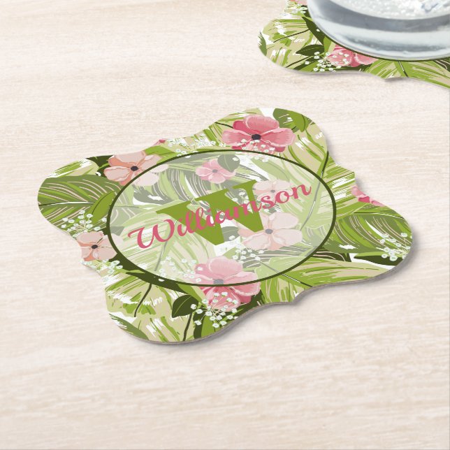 Tropical Plants Paper Coaster (Angled)