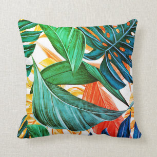 tropical plants throw pillow