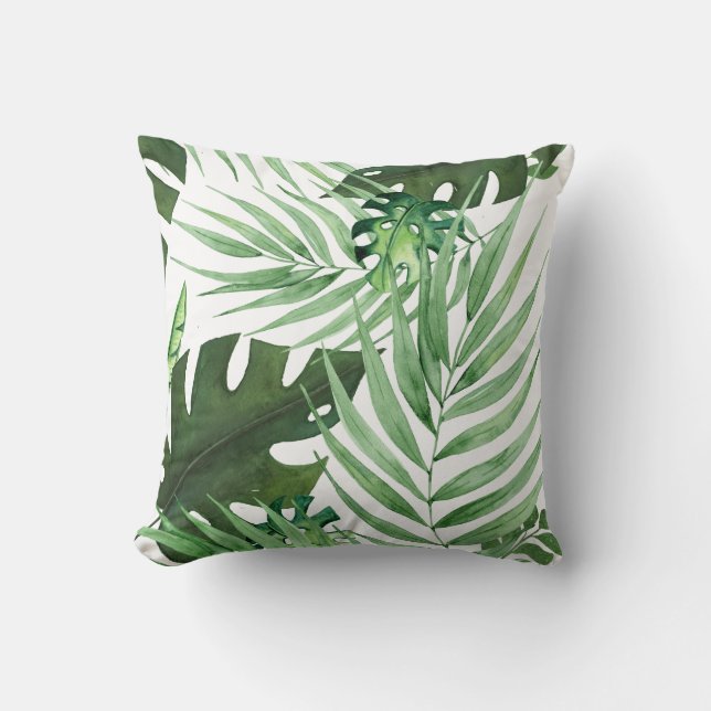 tropical plants throw pillow (Front)