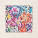 Tropical Plumeria Dotted Spotted Flowers Abstract  Scarf<br><div class="desc">Square Style Chiffon Scarf and casual fun fashion statement accessory printed with Tropical Plumeria Dotted And Spotted Flowers Abstract artwork painting illustration design by TheFabricSeal at Zazzle #ZazzleMade https://www.zazzle.com/store/thefabricseal I have published several different versions in the shop including regular, abstract, single and repeated patterned design styles for your viewing and...</div>