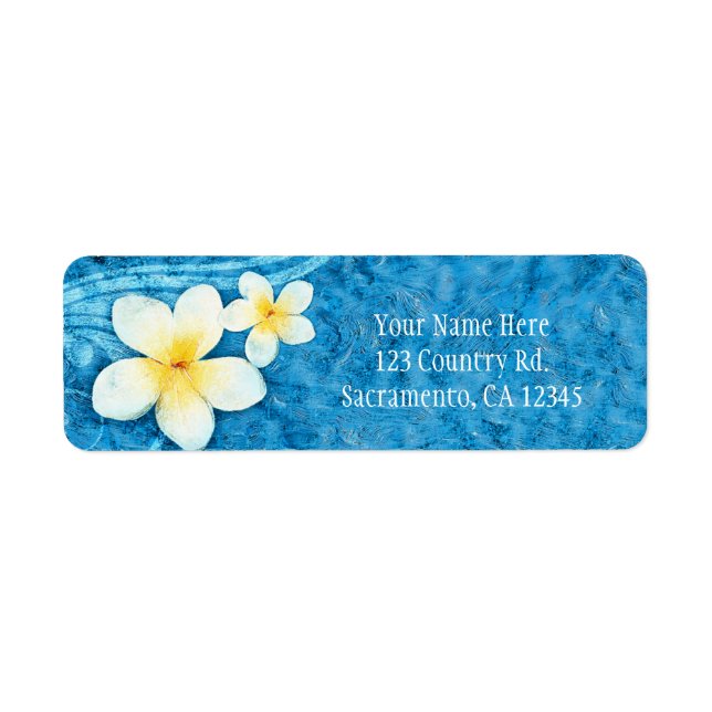 Tropical Plumeria Flower Blue Summer Invitation (Front)