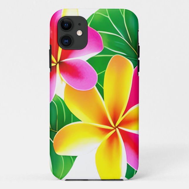 Tropical Plumeria Flowers Case-Mate iPhone Case (Back)