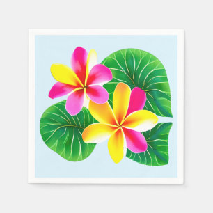 Tropical Plumeria Flowers Napkin