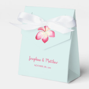 Tropical Plumeria Pink Watercolor Wedding Favor Box