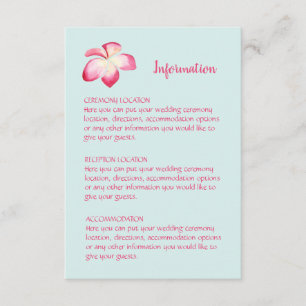 Tropical Plumeria Wedding Information Cards