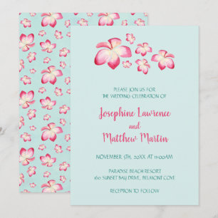 Tropical Plumeria Wedding Invitations