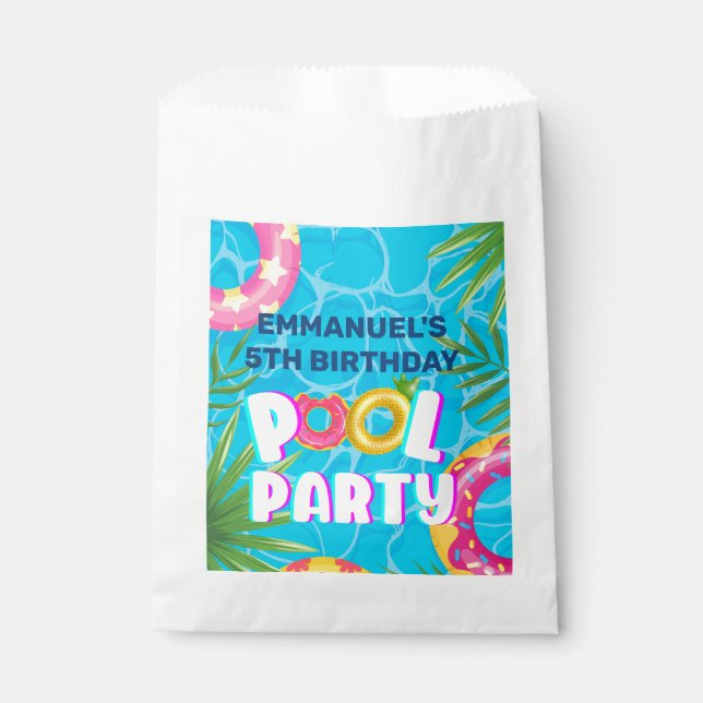 Tropical Pool Party Birthday Favour Bag (Front)