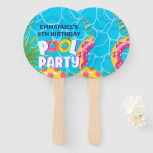 Tropical Pool Party Birthday Hand Fan