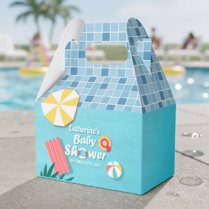 Tropical Pool Party Summer Baby Shower  Favor Box