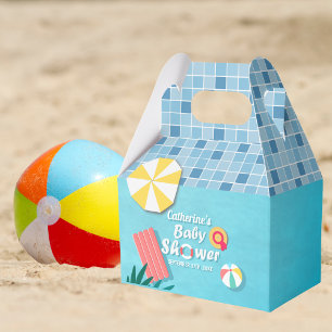 Tropical Pool Party Summer Baby Shower  Favor Box