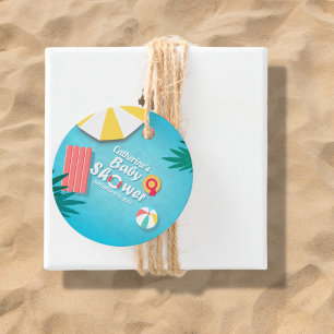 Tropical Pool Party Summer Baby Shower  Favour Tags