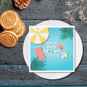 Tropical Pool Party Summer Baby Shower  Napkin