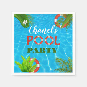 Tropical Pool Party   Summer Birthday  Napkin