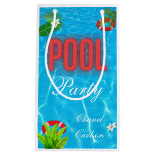 Tropical Pool Party   Summer Birthday  Small Gift Bag