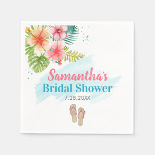 Tropical Poolside Summer Bridal Shower Napkin