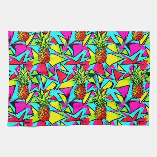 Tropical Pop Pineapple Kitchen Towel (Horizontal)
