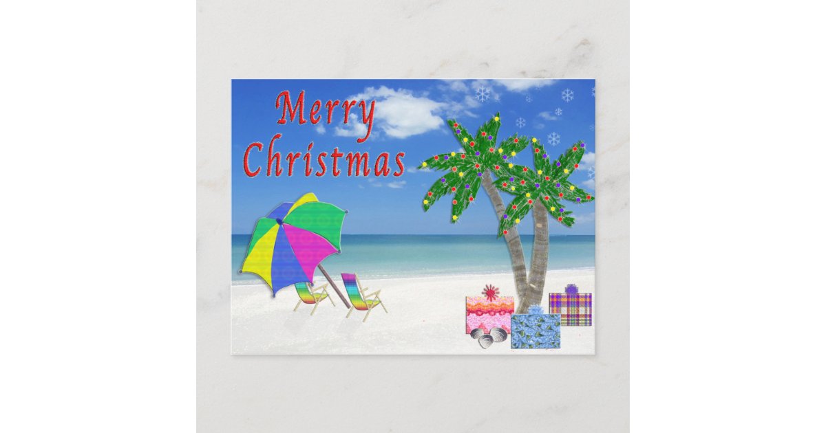 Tropical Postcards Christmas Beach Cards | Zazzle.ca