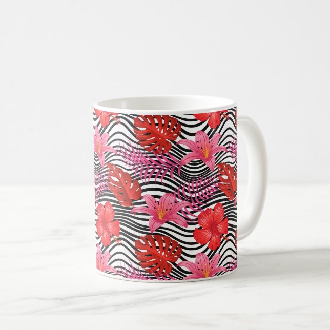 Tropical Print Coffee Mug  (Front Right)