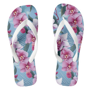 Tropical Print Flip Flops