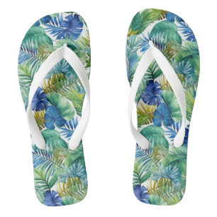 Tropical Print Flip Flops