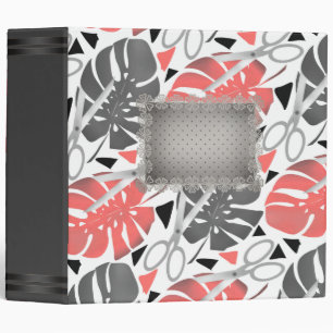 Tropical print monstera leaves scissors jungle exo binder