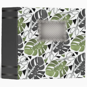 Tropical print monstera leaves scissors jungle exo binder