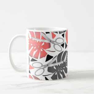 Tropical print monstera leaves scissors jungle exo coffee mug