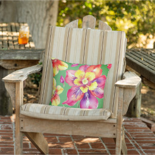 Tropical Print Outdoor Throw Pillow