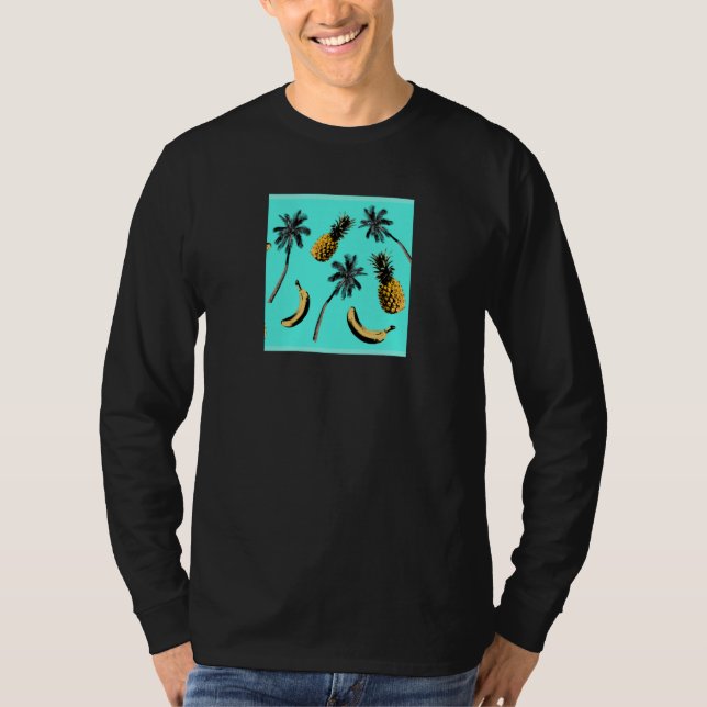 Tropical Print Pattern T-Shirt (Front)
