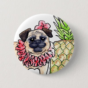 Tropical Pug Button